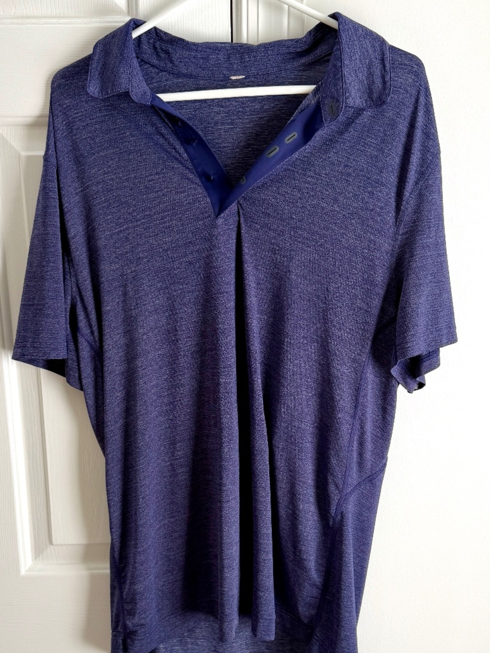 Men’s Lululemon Performance Polo Shirt Large Heathered Blue
